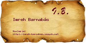 Imreh Barnabás névjegykártya